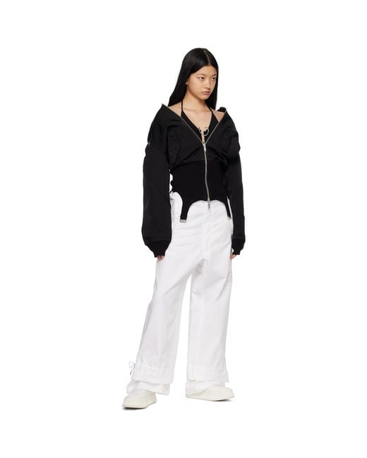 Dion Lee White Eyelet Tie Trousers