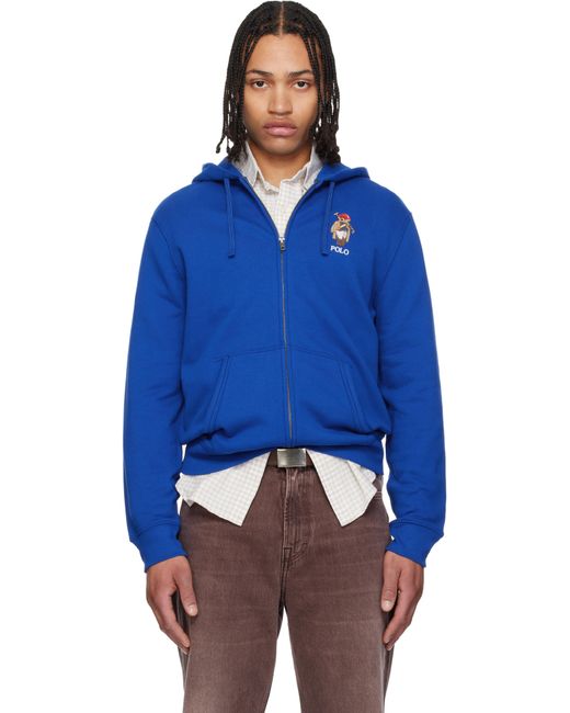 Polo Ralph Lauren メンズ ブルー ネイビー 長袖 フルジップ フーディ 
