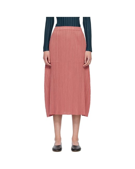Pleats Please Issey Miyake Pink Monthly Colors October Maxi Skirt