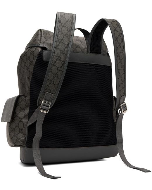 Gucci Black Gray Medium Ophidia Backpack for men