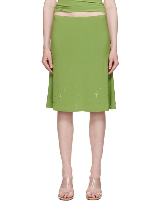 Sandy Liang Green Emolga Midi Skirt
