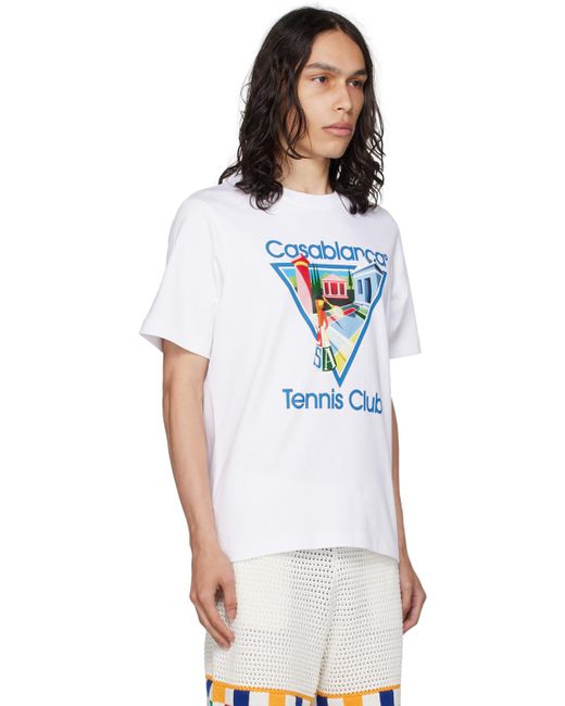 T-shirt en coton biologique à logo imprimé Casablancabrand pour homme en coloris White