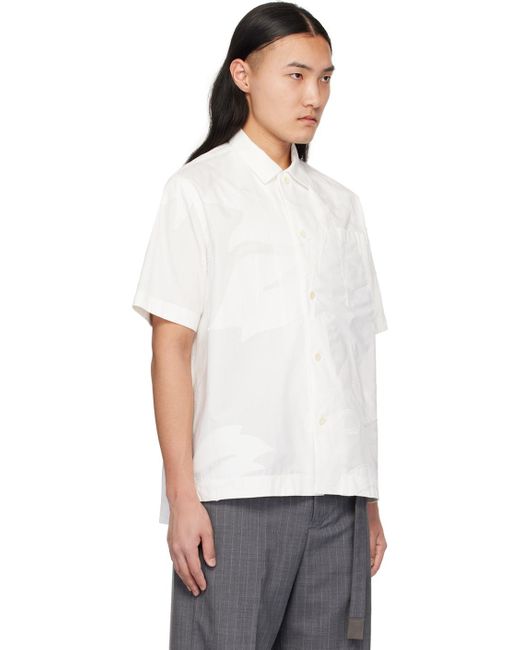 Sacai White Floral Shirt for men