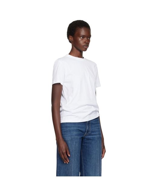 Lanvin White Cotton Ribbon Detail T-Shirt