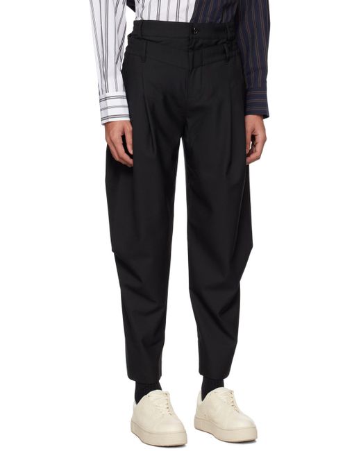 Feng Chen Wang Black Striped Trousers for men