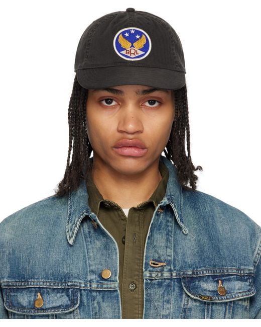 RRL Winged-Logo Twill Ball Cap in Blue for Men | Lyst UK