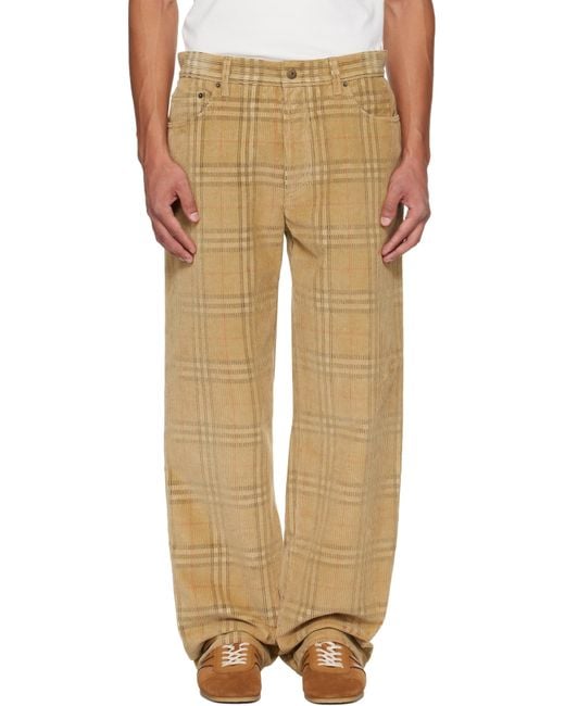 Burberry Natural Check Corduroy Trousers for men