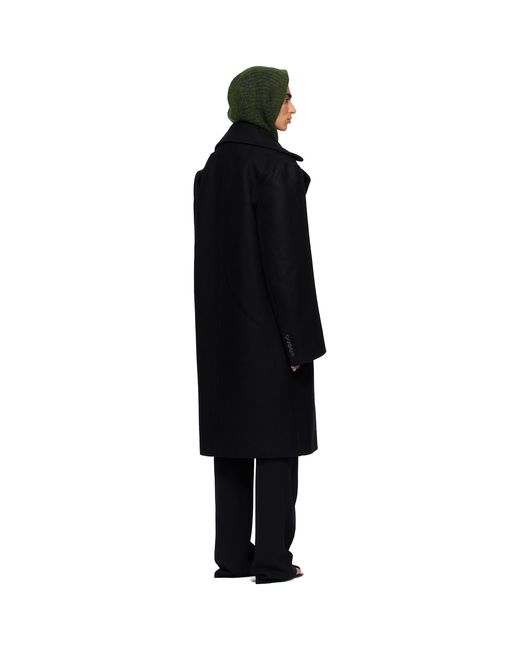 Dries Van Noten Black Wool Coat