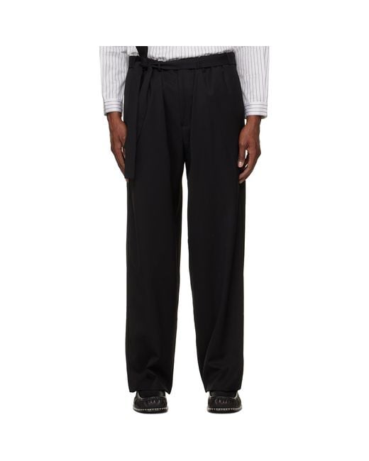 Kiko Kostadinov Black Laan Gathered Trousers for men