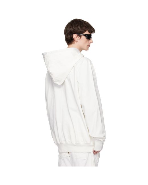 Rick Owens White Off- Temple Oversized Hoodie for men