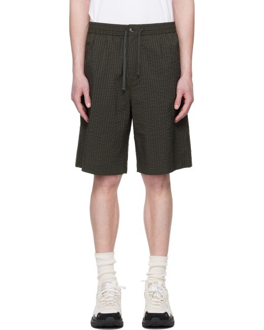 Maison Kitsuné Black Elasticated Bermuda Shorts for men