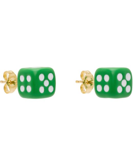 メンズ Veert 'The Enamel Dice' ピアス Green