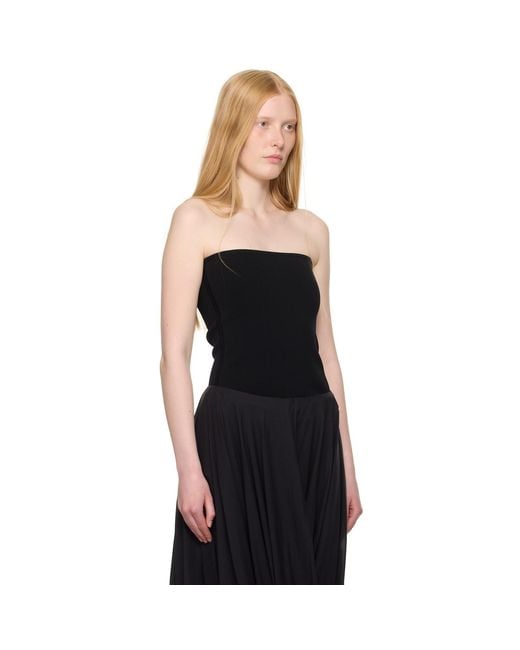 Totême  Black Compact Knit Tube Top