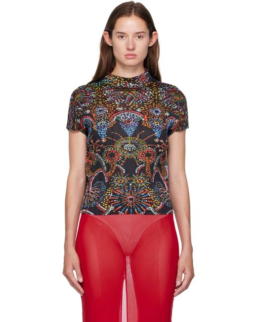 Pleats Please Issey Miyake Red June Light Festival T-Shirt