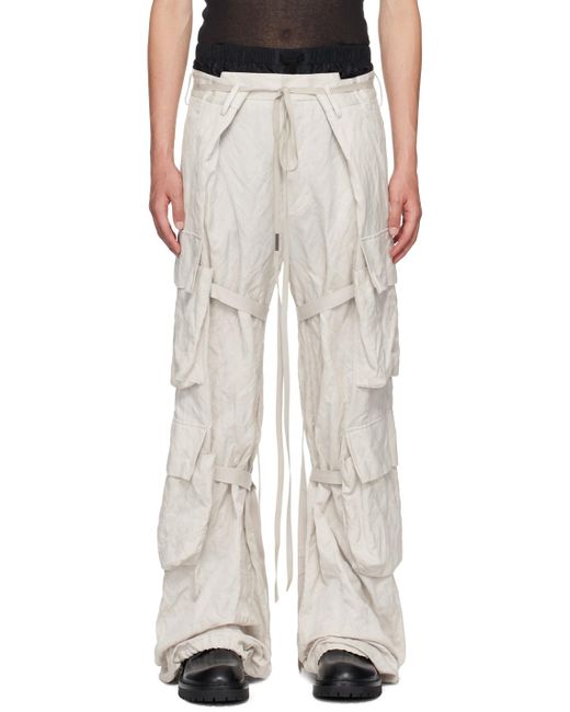 Ann Demeulemeester White Off- Florimond Cargo Pants for men