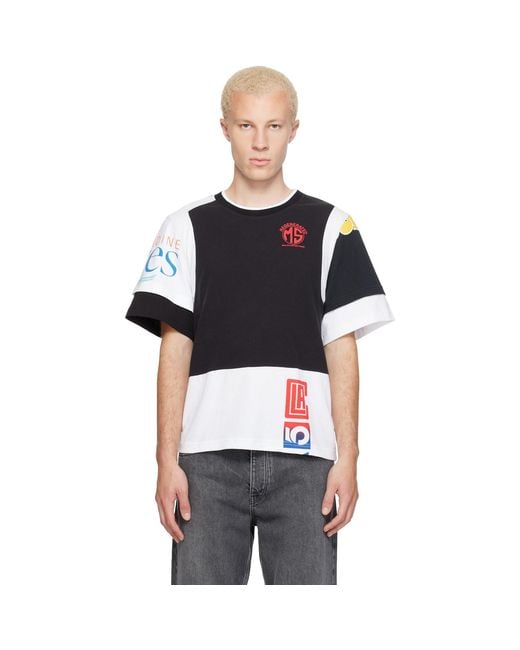 MARINE SERRE Black Regenerated Graphic Jersey Layered T-Shirt for men