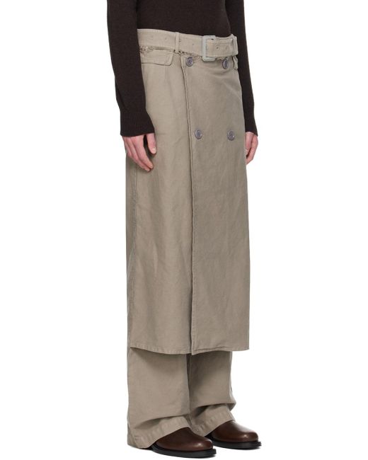 Dries Van Noten Gray Wrap Trousers for men