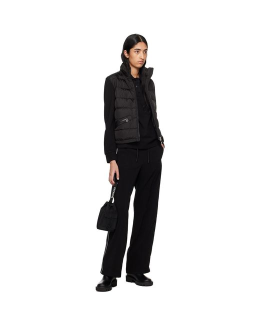Moncler Black Embroidered-Logo Polo