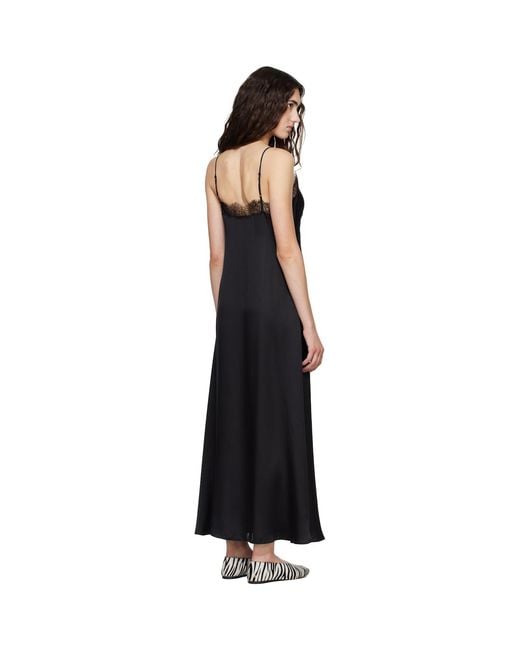 Anine Bing Black Magnolia Midi Dress