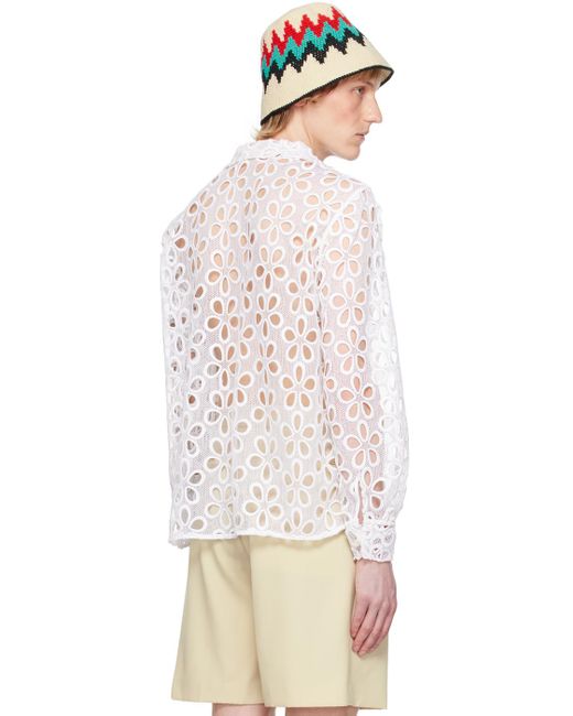 Chemise blanche à motif fleuri Bode pour homme en coloris Multicolor