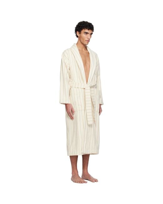 Tekla White Off- & Terry Classic Bathrobe for men