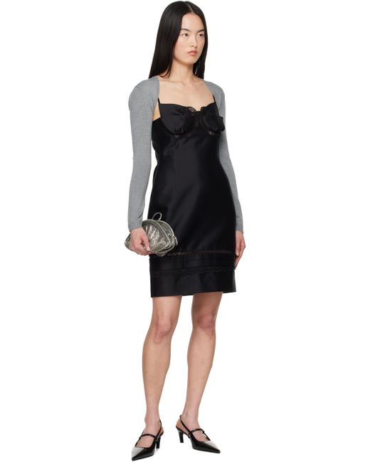 Robe Midi Étagée Noire À Encolure Modifiée ShuShu/Tong en coloris Black
