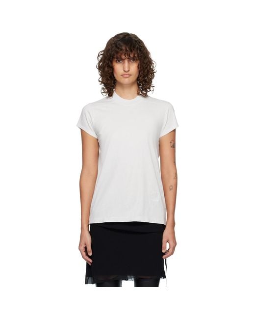 Rick Owens White Off- Temple Level T-Shirt