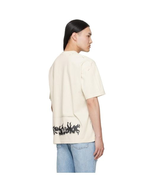 Acne Multicolor Off- Gothic Logo T-Shirt for men