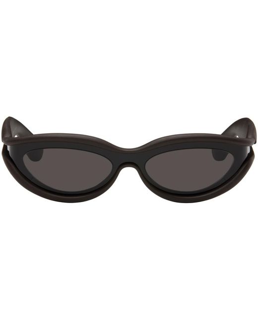 Bottega Veneta Black & Brown Oval Sunglasses for men