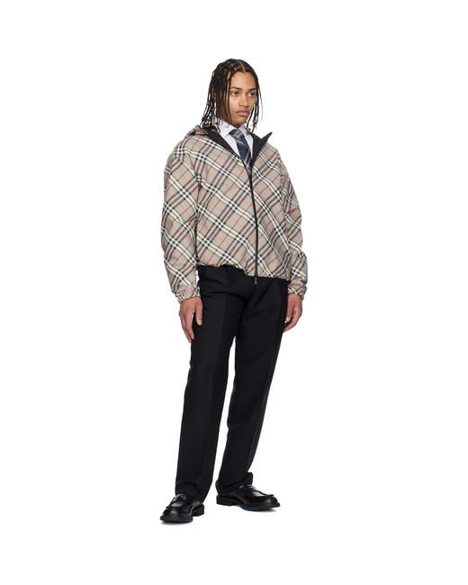 Burberry Black Check Silk Tie for men
