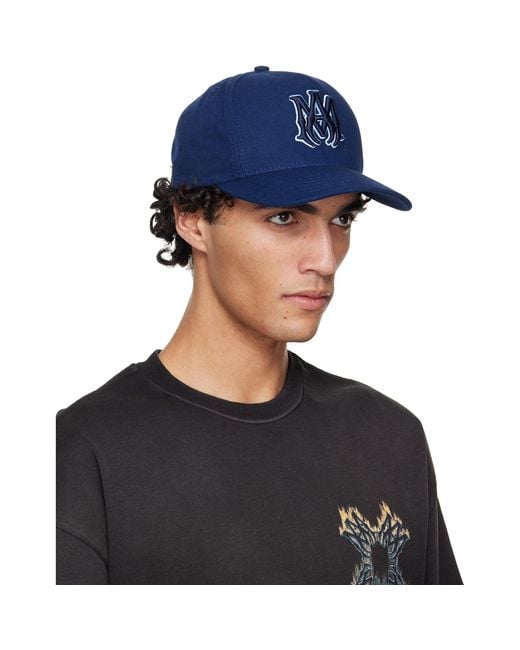 Amiri Blue Ma Outline Canvas Cap for men