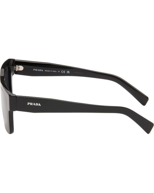 Prada Gray Square Shield Acetate Sunglasses