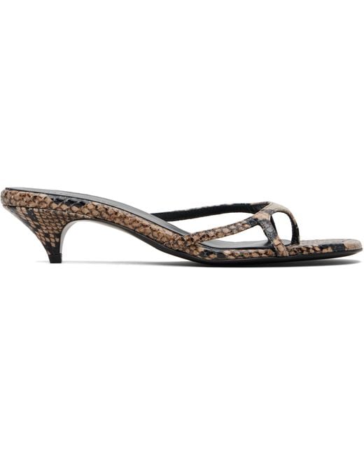 Khaite Black Taupe Mila Heeled Sandals