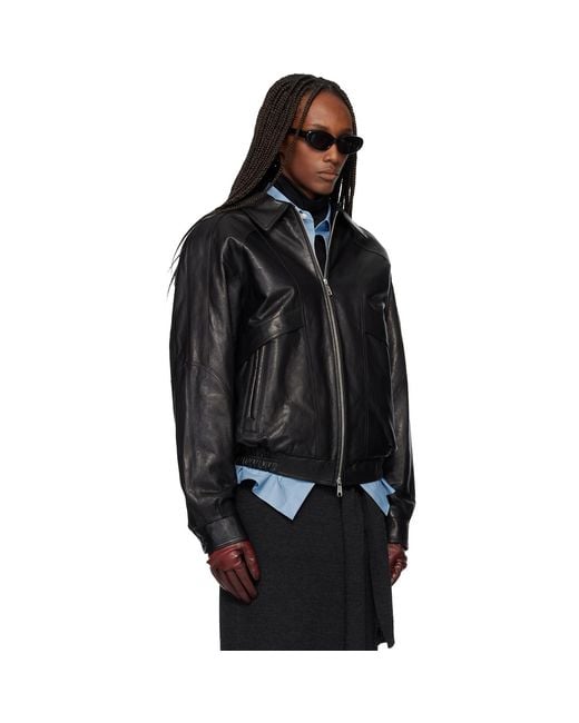 TONYWACK Black Vegetable Tanned Lamb Leather Zip Jacket