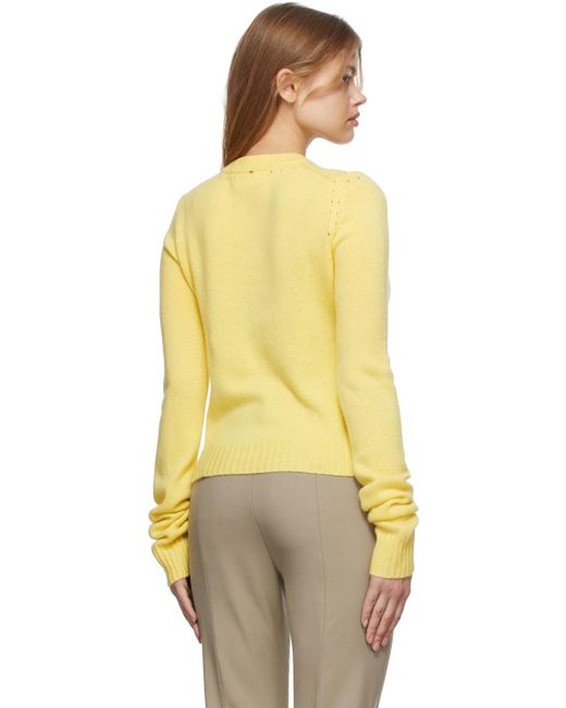 Sportmax Yellow Agitare Cashmere Crewneck