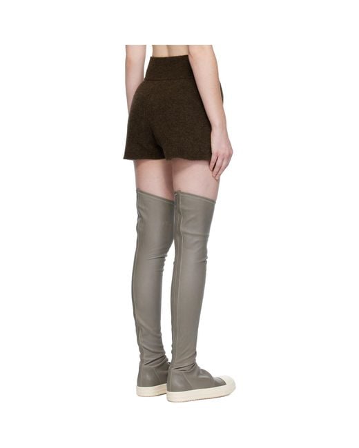 Rick Owens Black Concordians Alpaca Knit Shorts