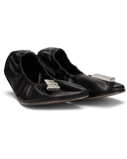 MM6 by Maison Margiela Black Numeric Anatomic Ballerina Flats