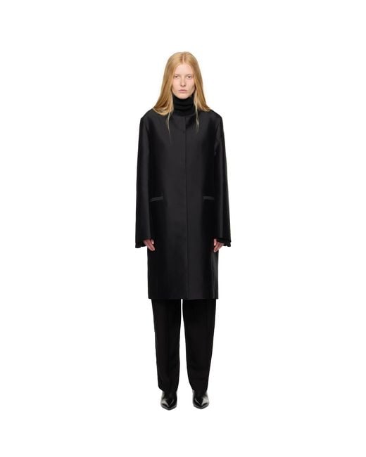 Totême Black Collarless Coat