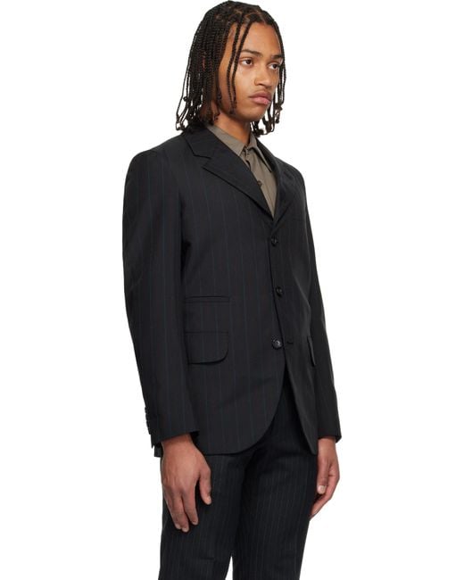Comme des Garçons Black Dobby Stripe Blazer for men
