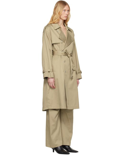 MM6 by Maison Martin Margiela ベージュ Dual Wear ライト コットンツイル トレンチコート Natural