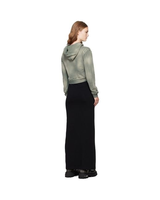 we11done Black Layered Hoodie Dress