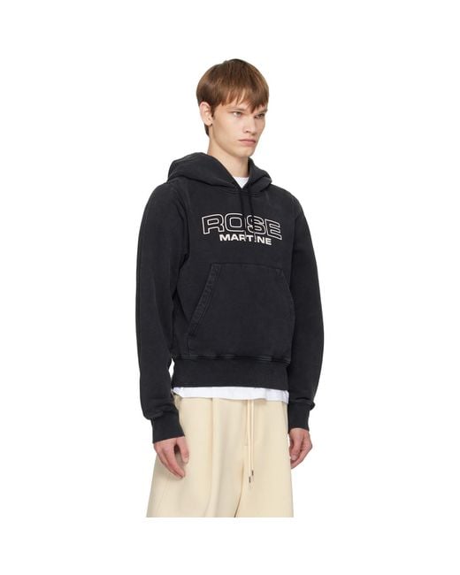 Martine Rose Black Shrunken Hoodie for men