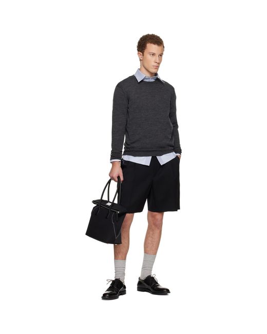 Maison Margiela Black Wool-Blend Patch Sweater for men