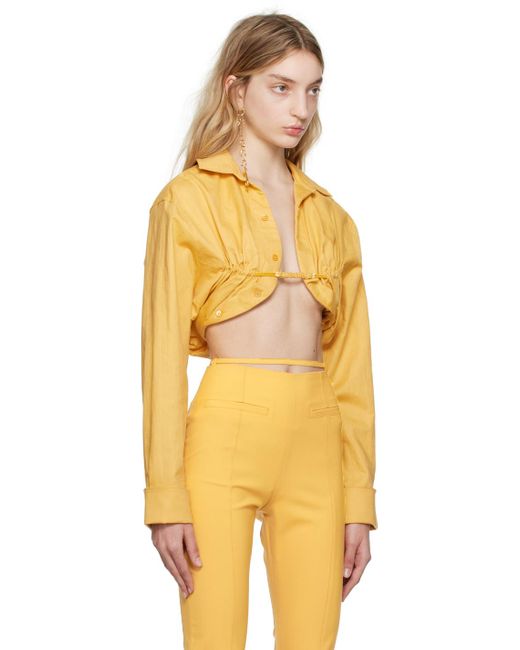 Jacquemus Orange Yellow Le Raphia 'la Chemise Machou' Shirt