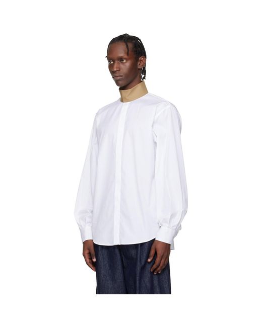 Dries Van Noten White Loose Cotton Shirt for men