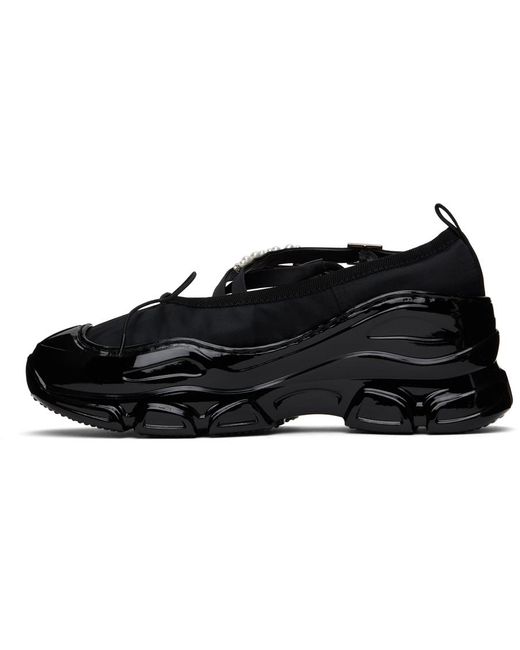 Simone Rocha Black Beaded Tracker Ballerina Sneakers