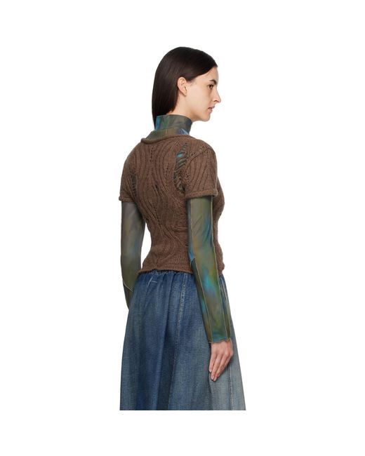 ANDERSSON BELL Blue Cap Sleeve Sweater Layered T-Shirt
