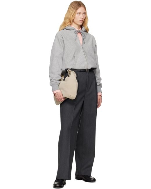 【AURALEE】WOOL KID MOHAIR HOP SACK ONE-TUCK SLACKS WOOL KID MOHAIR HOP SACK ONE-TUCK SLACKS #TOP CHARCOAL