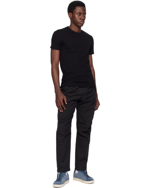 メンズ Tom Ford ブラック ストレッチ コットンジャージ Tシャツ Black