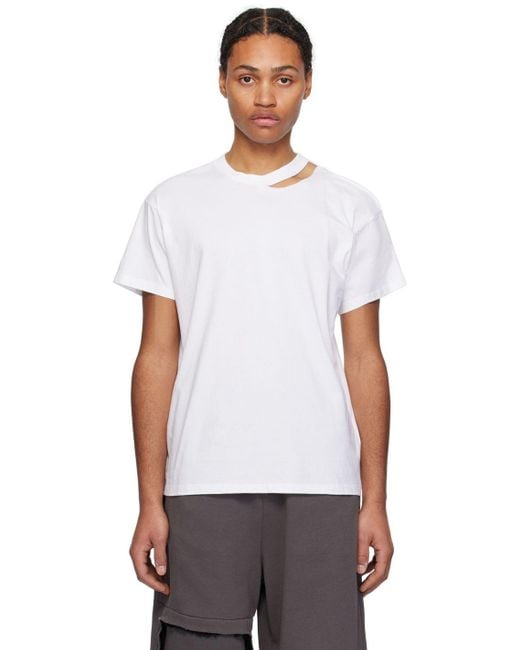 MM6 by Maison Martin Margiela White Safety Pin T-shirt for Men | Lyst